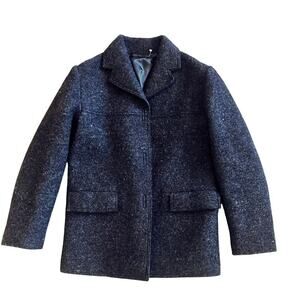 PINKO Italy Felted Wool Blend Short Car Coat EUC Charcoal Gray Size 4